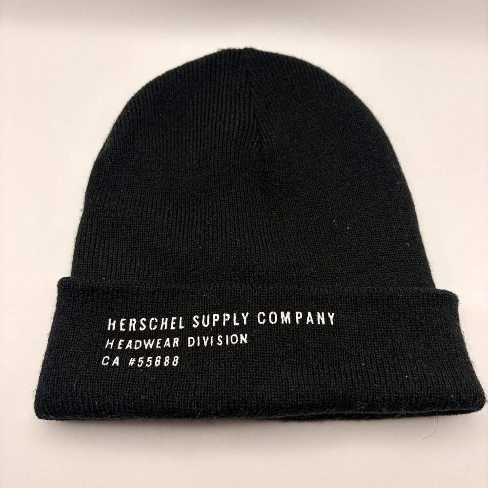 Herschel Supply Company Black Cuffed Knit Beanie Headwear Division OS